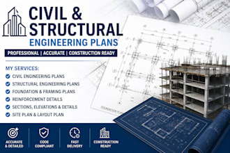 create a civil and structural engineering plans for construction set plan