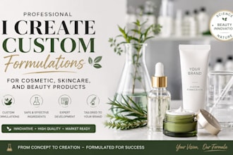 create custom formulations for cosmetic skincare and beauty products