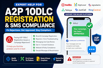 a2p registrierung für twilio, ghl, signalwire, telnyx, justcall und ringcentral