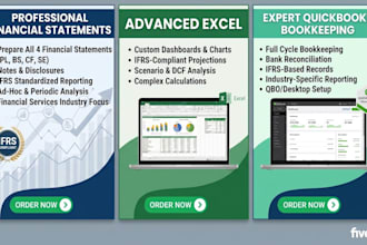 prepare financial statements in excel and quickbooks
