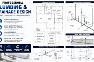 design plumbing drainage plans sewer layouts  pipe sizing