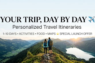 create your personalised day by day itinerary