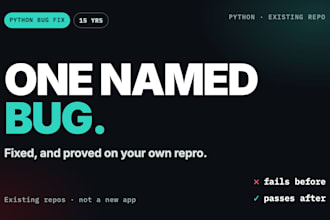 fix and debug your python bug or script error in an existing repo