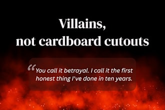 write your villain or anti hero character backstory