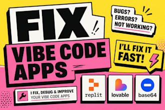 fix, debug, and optimize vibecoded lovable replit claude app