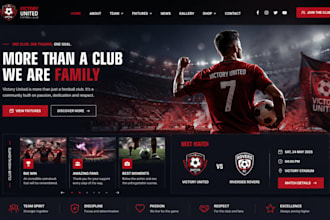 design sport website, football website, gym, yoga, basketball or fitness website