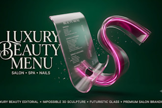 design a luxury salon, spa, nail or beauty menu