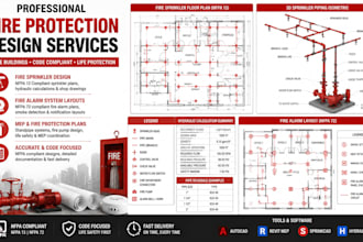 design fire sprinkler plans fire alarm layouts nfpa  72 drawings