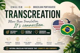 transcreate content into brazilian portuguese