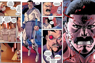 draw comic book page, comic book illustration, graphic novel, comic book artist