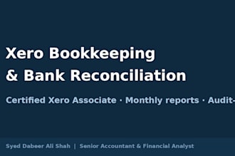 xero bookkeeping and monthly bank reconciliation