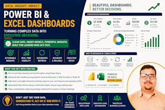 build executive power bi and advanced excel financial dashboards