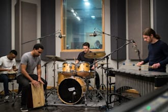 record professional drums, percussion, cajon and vibraphone for your song