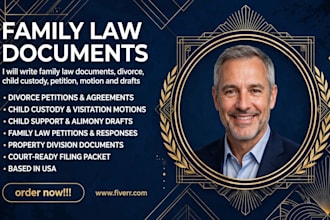 draft legal motions or petitions on divorce, alimony or child support