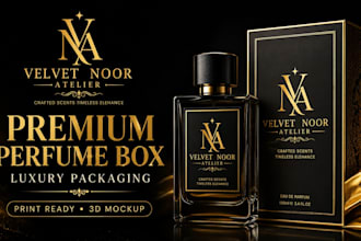 design luxury perfume box packaging and dieline
