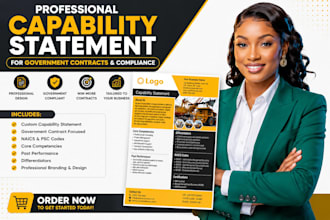 create professional capability statement for government contracts and compliance