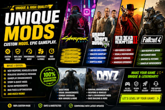 create mods for cyberpunk 2077 gta 5 rdr2 and fallout 4, skyrim, sim 4