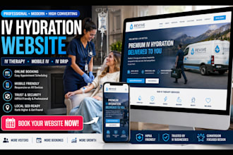 build iv hydration website, iv therapy, mobile iv and iv drip booking website