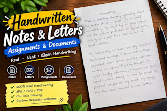 handwritten documents I will write your note document