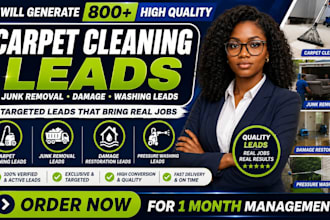 800 carpet cleaning leads, junk removal leads damage leads, washing leads