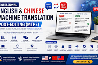post edit machine translated english and chinese content professionally