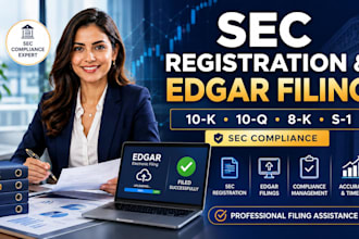 do sec registration, edgar filing, sec compliance, for 10k 10q 8k s1 filings
