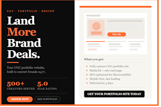 design a ugc portfolio website in canva,canva website and ugc website design