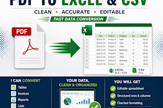 convert PDF to clean excel or CSV