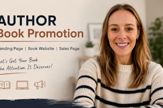 design author book promotion landing page, website and sales page