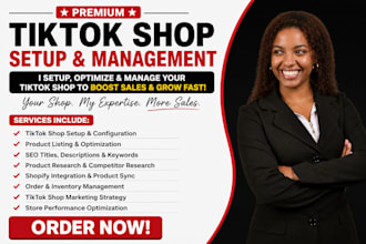 setup, optimize and manage your tiktok shop with product listing and SEO