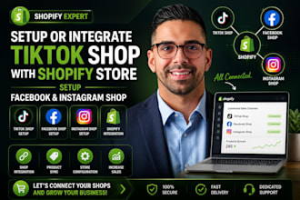 setup or integrate tiktok shop with shopify store, setup facebook instagram shop