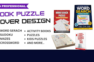 create sudoku crossword puzzle activity book,children book illusrtration for KDP