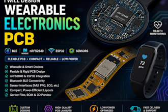 design wearable electronics pcb, flexible pcb, ble, nrf52840, esp32 and sensors