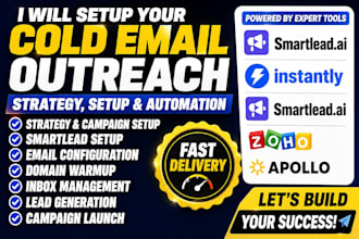 setup smartlead cold email outreach automation, setup instantly ai lead scraping