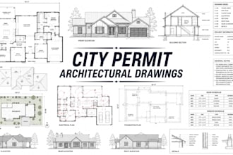 do city permit drawings architectural house plans autocad 2d floor plan drawings