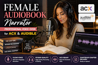 narrate your audiobook with professional female voice over for acx and audible