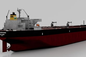exact 3d commercial tugboat,hull,glb ship for game,VR,marine vessel exterior,stl