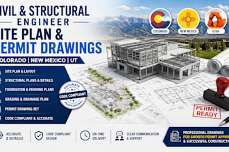 civil and structural engineer site plan permit drawing in colorado new mexico ut