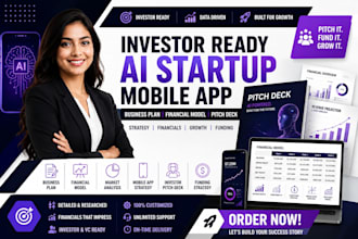 write an investor financial model ai startup mobile app pitch deck business plan
