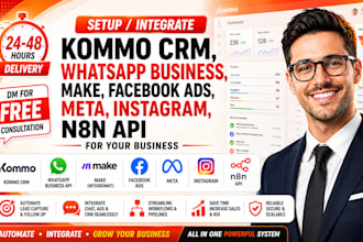 kommo crm whatsapp business api make facebook ads meta instagram kommo crm n8n