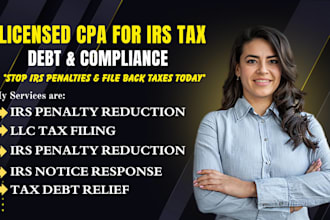 resolve irs tax debt, back taxes and tax penalties as a CPA