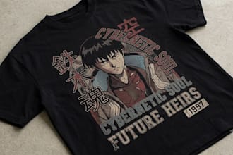 design vintage bootleg anime streetwear t shirt graphics