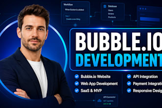 build bubble io developer job, design bubble io website, and custom bubble app