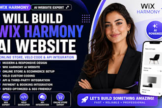 build wix harmony ai website, online store, velo code and api integration