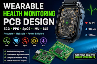 design wearable health monitoring pcb with ecg, ppg, spo2, imu and ble
