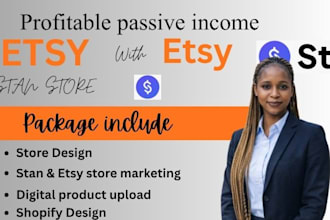 setup stan store, etsy shop, stan store marketing, upload digital product pod