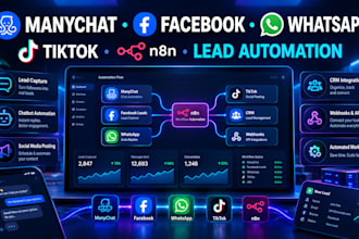 do manychat social media automation facebook leads whatsapp tiktok posting n8n