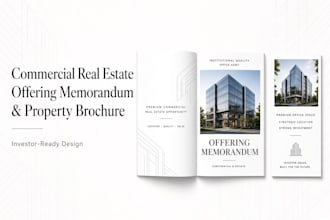 design commercial real estate offering memorandum brochure and property brochure