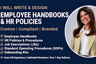 write customized employee handbook, HR policies, and sops