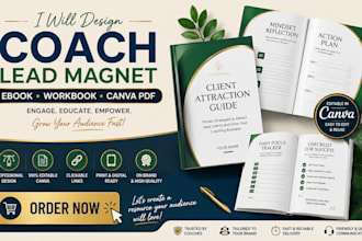 design coach lead magnet ebook workbook and canva PDF ebook design